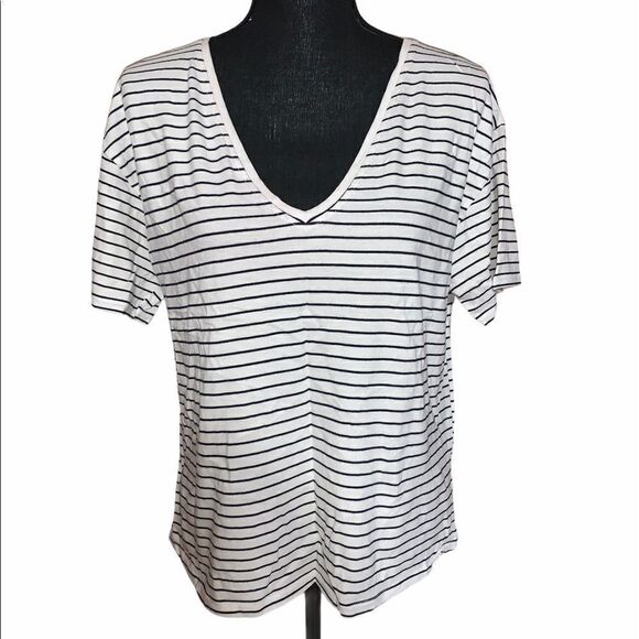 Zara Trafaluc Striped Short Sleeve Top - Picture 1 of 6